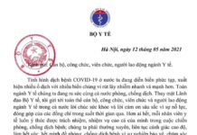 TÂM THƯ BỘ Y TẾ GỬI NHÂN VIÊN Y TẾ TOÀN NGÀNH GIỮA DỊCH COVID-19