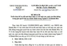 Kế hoạch triển khai đề án CC thủ tục hành chính của Sở Y tế