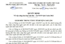 Quyết định về việc công khai dự toán thu – chi NSNN Quý I năm 2022