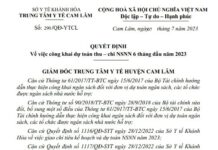 QUYẾT ĐỊNH Về việc công khai dự toán thu – chi NSNN 6 tháng đầu năm 2023