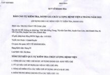 Báo cáo tự kiểm tra đánh giá chất lượng bệnh viện 06 tháng đầu năm 2023