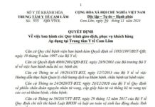 QĐ ban hành quy trình áp dụng tại TTYT