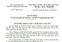 QUYẾT ĐỊNH Về việc công khai dự toán thu – chi NSNN 9 tháng đầu năm 2023