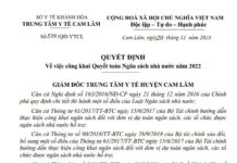 QUYẾT ĐỊNH Về việc công khai Quyết toán Ngân sách nhà nước năm 2022