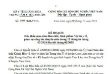 Kế hoạch đấu thầu mua sắm hóa chất, VTTH, sinh phẩm