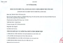 Báo cáo tự kiểm tra, đánh giá chất lượng bệnh viện năm 2023