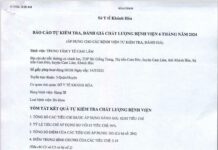 Báo cáo tự kiểm tra, đánh giá chất lượng bệnh viện 6 tháng năm 2024