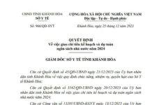 Về việc giao chỉ tiêu kế hoạch và dự toán ngân sách nhà nước năm 2024