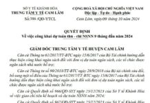 Quyết định về việc công khai dự toán thu – chi NSNN 9 tháng đầu năm 2024