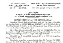 QUYẾT ĐỊNH Công bố Chỉ số chất lượng chung của Bệnh viện và Chỉ số chất lượng của từng Khoa, Phòng năm 2024