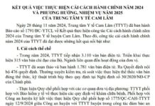 KẾT QUẢ VIỆC THỰC HIỆN CẢI CÁCH HÀNH CHÍNH NĂM 2024 VÀ PHƯƠNG HƯỚNG, NHIỆM VỤ NĂM 2025 CỦA TRUNG TÂM Y TẾ CAM LÂM