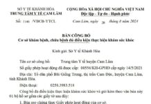 BẢN CÔNG BỐ Cơ sở khám bệnh, chữa bệnh đủ điều kiện thực hiện khám sức khỏe