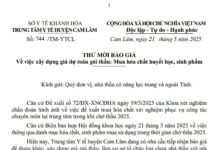 THƯ MỜI BÁO GIÁ Về việc xây dựng giá dự toán gói thầu: Mua hóa chất huyết học, sinh phẩm