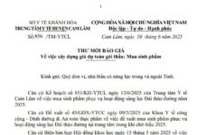 THƯ MỜI BÁO GIÁ Về việc xây dựng giá dự toán gói thầu: Mua sinh phẩm