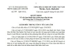 QUYẾT ĐỊNH Về việc ban hành Quy trình mua sắm tài sản tại Trung tâm Y tế huyện Cam Lâm