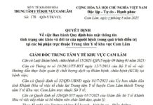 QUYẾT ĐỊNH Về việc Ban hành Quy định bảo mật thông tin tình trạng sức khỏe và đời tư của người bệnh trong quá trình điều trị tại các bộ phận trực thuộc Trung tâm Y tế khu vực Cam Lâm