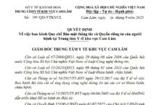 QUYẾT ĐỊNH Về việc ban hành Quy chế Bảo mật thông tin và Quyền riêng tư của người bệnh tại Trung tâm Y tế khu vực Cam Lâm