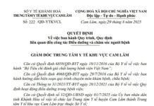 QUYẾT ĐỊNH Về việc ban hành Quy trình, Quy định liên quan đến công tác Điều dưỡng và chăm sóc người bệnh