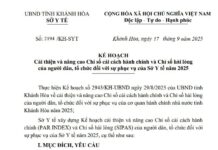 KẾ HOẠCH Cải thiện và nâng cao Chỉ số cải cách hành chính và Chỉ số hài lòng của người dân, tổ chức đối với sự phục vụ của Sở Y tế năm 2025