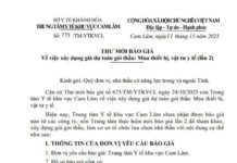 THƯ MỜI BÁO GIÁ Về việc xây dựng giá dự toán gói thầu: Mua thiết bị, vật tư y tế (lần 2)