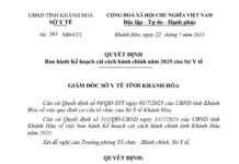 QUYẾT ĐỊNH Ban hành Kế hoạch cải cách hành chính năm 2025 của Sở Y tế