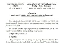 KẾ HOẠCH Tuyên truyền cải cách hành chính của Ngành Y tế năm 2025