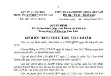 QUYẾT ĐỊNH Về việc ban hành Quy trình Khám sức khỏe tại Trung tâm Y tế khu vực Cam Lâm