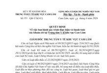 QUYẾT ĐỊNH Về việc ban hành quy trình thực hiện và thanh toán các khoản chi tại Trung tâm Y tế khu vực Cam Lâm